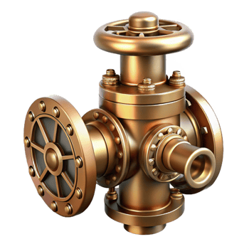 unforgettable gothic Steampunk valve with intricate details and brass finish with Transparent Background impeccable png