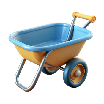 picturesque dynamic abstract Wheelbarrow with Transparent Background crisp png