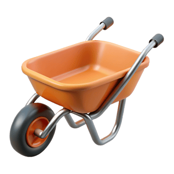 quintessential gothic Wheelbarrow with Transparent Background high quality png