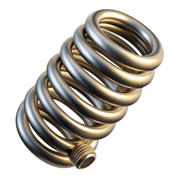 mysterious spectacular Steampunk spring with tight coils and steel finish with Transparent Background professional png