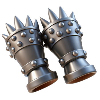 alluring traditional A pair of gauntlets, steel, adorned with spikes with Transparent Background handcrafted png