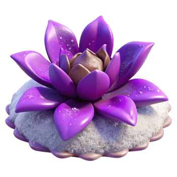 impressive rustic Purple Boreal Blossom in Snow Isolated Element professional png