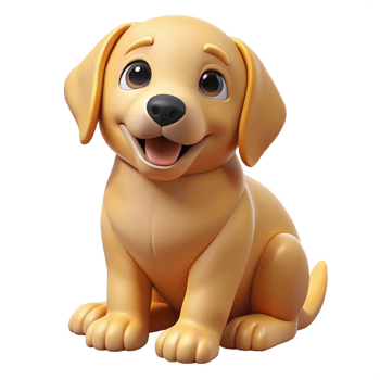 vibrant distinguished A playful golden retriever puppy, sitting, tilting head with Transparent Background png