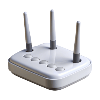playful breathtaking Hyper-specific, professional render of a modern, white wireless router with multiple antennas with Transparent Background professional png