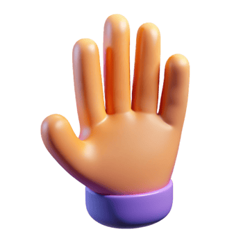 vibrant dynamic surreal A stylized, abstract hand reaching upwards with Transparent Background flawless png