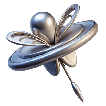 reflective immaculate Hyper-specific, ultra-detailed concept art style render of an Art Nouveau hat pin, silver and enamel, dragonfly design, isolated cutout with Transparent Background flawless png