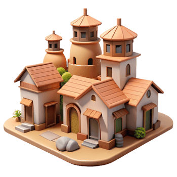 dramatic artistic Quaint Vespera Village Cutout Gentle Light premium png