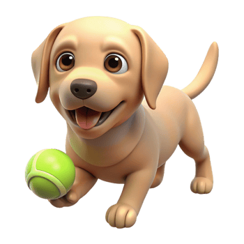stunning rustic A playful Labrador retriever, holding a tennis ball with Transparent Background flawless png