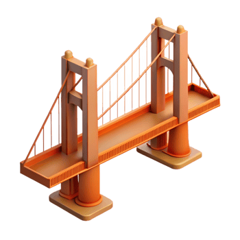 exceptional industrial Golden Gate Bridge suspension cable, with Transparent Background high resolution png
