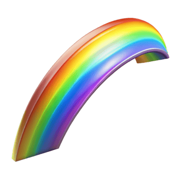 serene modern Rainbow Light Streak Prism Effect Isolated original png
