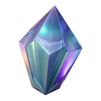whimsical dramatic Photorealistic, professional render of a single, intricate, alien crystal shard, isolated cutout, hyper-specific with Transparent Background refined png