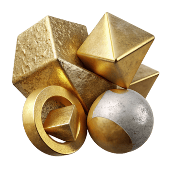 elegant creative Random Geometric Shapes Gold Transparent Element Cutout exclusive png