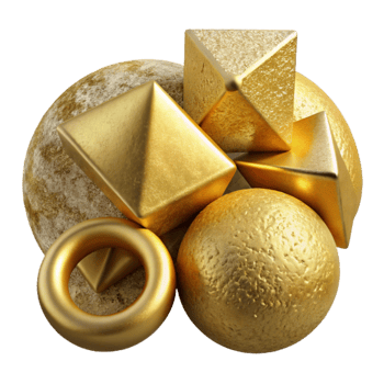 elegant traditional Random Geometric Shapes Gold Transparent Element Cutout high resolution png