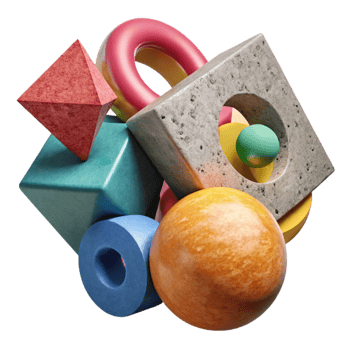 impressive modern Random Geometric Shapes Multicolored Cutout genuine png