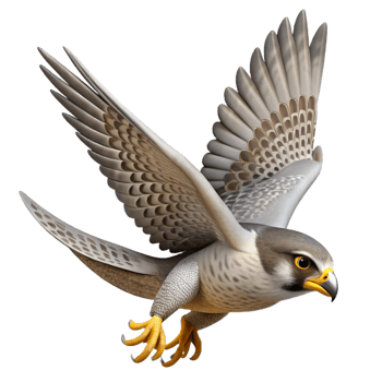 bold wonderful A hunting falcon, diving, sharp talons extended with Transparent Background elite png