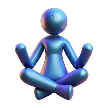 joyful wonderful A stylized, abstract human figure in a meditative pose with Transparent Background high quality png
