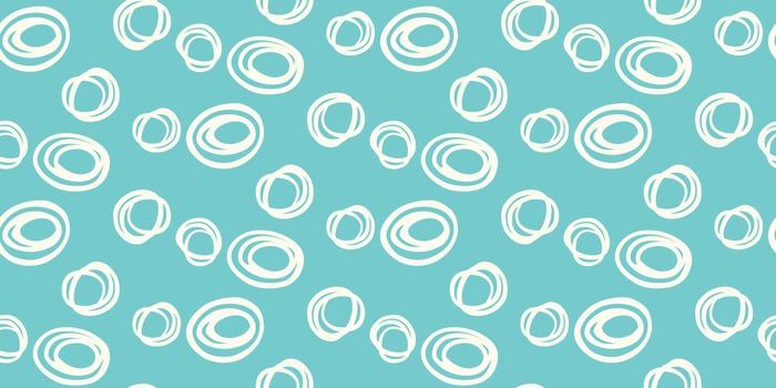 Seamless pattern with abstract hand drawn circles in white on a turquoise, blue background. Modern, bold, and stylish design, perfect for textiles, wallpapers, branding, and creative projects vector