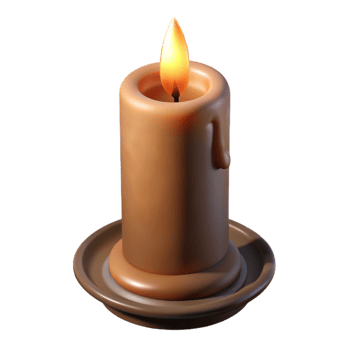 magnificent creative Realistic Candlelight with Shadow Isolated on Transparent Background Cutout premium png