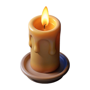 vibrant modern Realistic Candlelight with Shadow Isolated on Transparent Background Cutout professional png