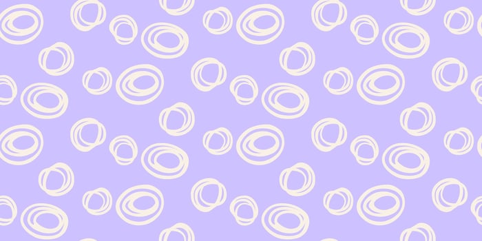 Seamless pattern with abstract hand drawn circles in on a pastel violet, purple background. Modern, bold, and stylish design, perfect for textiles, wallpapers, branding, and creative projects vector