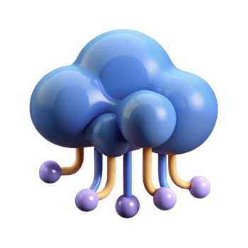 unforgettable abstract A stylized, abstract cloud with a data stream flowing through it with Transparent Background fine detail png