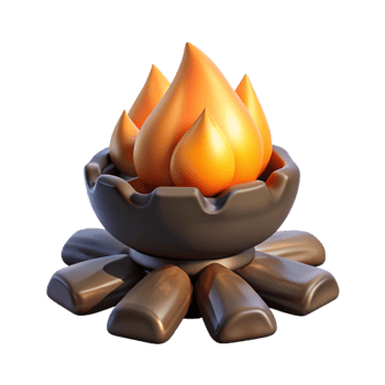 magnificent contemporary Realistic Firelight with Dramatic Shadow Cutout png