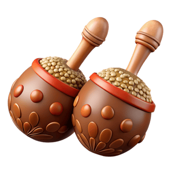 spectacular unparalleled Concept art style, isolated cutout of a tribal musician's pair of maracas made from dried gourds and filled with seeds with Transparent Background png