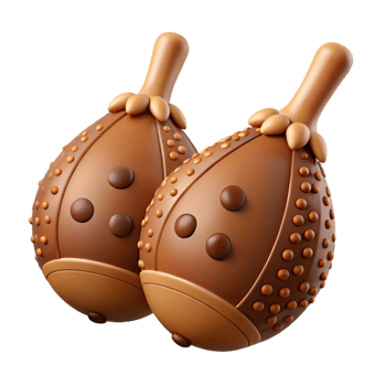 unparalleled rustic Concept art style, isolated cutout of a tribal musician's pair of maracas made from dried gourds and filled with seeds with Transparent Background flawless png