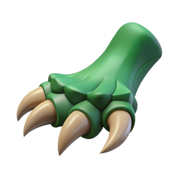 extraordinary bold baroque Concept art style, isolated cutout of a single, clawed dragon foot with Transparent Background precision png