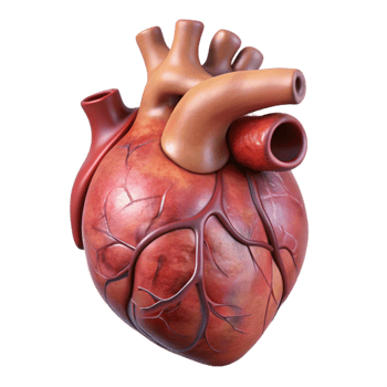 dramatic modern Realistic Human Heart Anatomical View Cutout authentic png