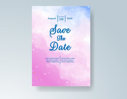 Watercolor confetti wedding card for festive celebration vector