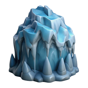 vibrant modern Realistic Ice Cave Formation Isolated Transparent Background premium png