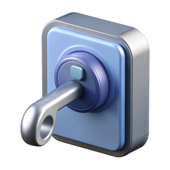 pristine exceptional Photorealistic, hyper-specific isolated cutout of a modern, keyless digital door lock with Transparent Background png