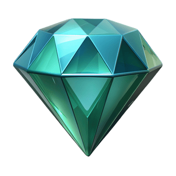 vibrant urban Photorealistic, isolated cutout of a single, polished gemstone, emerald cut diamond with Transparent Background studio quality png