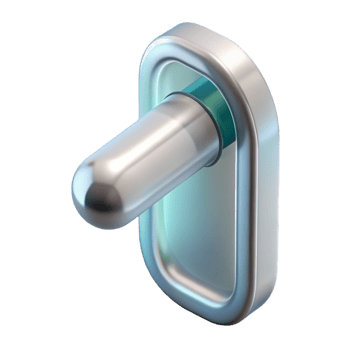 glorious minimalist Photorealistic, hyper-specific isolated cutout of a frosted glass shower door handle with Transparent Background genuine png