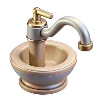 rare gothic Ultra-detailed professional render of a single, porcelain sink faucet with Transparent Background top-tier png