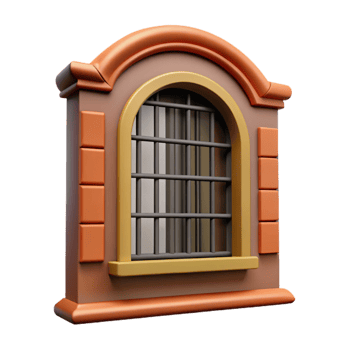 exquisite celebrated Spanish colonial style window grille, with Transparent Background png
