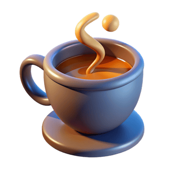 unforgettable geometric A coffee cup, steaming, abstract illustration with Transparent Background elite png
