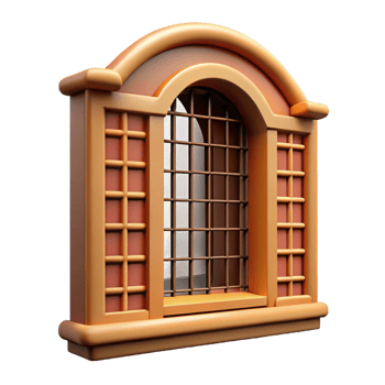 remarkable minimalist Spanish colonial style window grille, with Transparent Background elite png