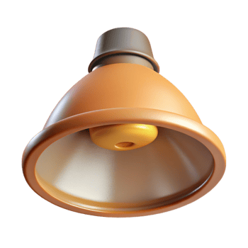 radiant distinctive Photorealistic, hyper-specific isolated cutout of a single, recessed ceiling light fixture with Transparent Background png