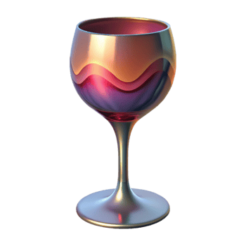 exquisite bold mid-century A wine glass, elegant, abstract design with Transparent Background artisan png