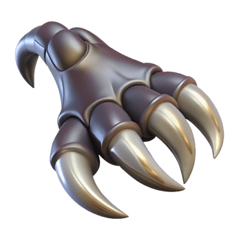 vibrant remarkable A realistic rendering of a dragon claw, sharp talons with Transparent Background png