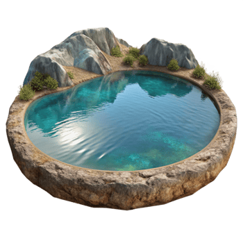 vibrant classic Reflective Lake Surface Isolated with Mirror Effect exclusive png