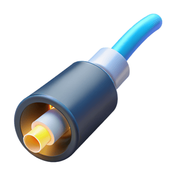 sumptuous vintage Fiber optic cable with glowing end with Transparent Background top-tier png