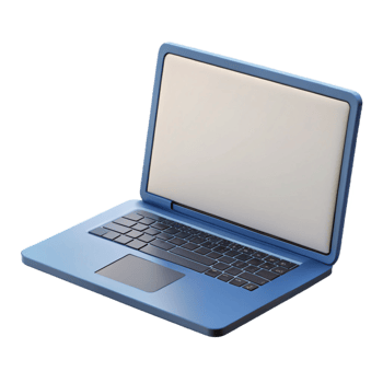 alluring exceptional Laptop computer open with blank white screen with Transparent Background png