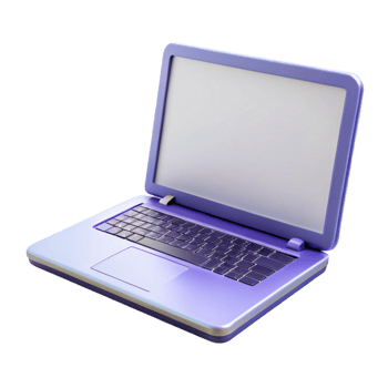 memorable baroque Laptop computer open with blank white screen with Transparent Background top-tier png