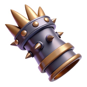 enchanting unforgettable A detailed illustration of a single gauntlet with spikes with Transparent Background png