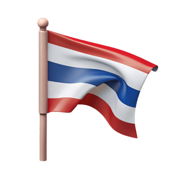 dramatic traditional Rippling Flag Cutout Red White and Blue Transparent Background professional png
