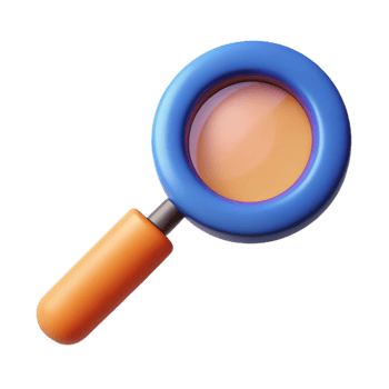 mesmerizing avant-garde A magnifying glass, focusing, abstract illustration with Transparent Background high resolution png