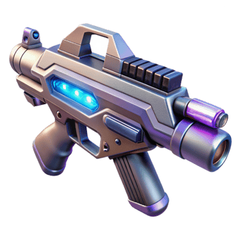 celebrated surreal Concept art style, isolated cutout of a futuristic energy weapon, plasma rifle with Transparent Background precision png